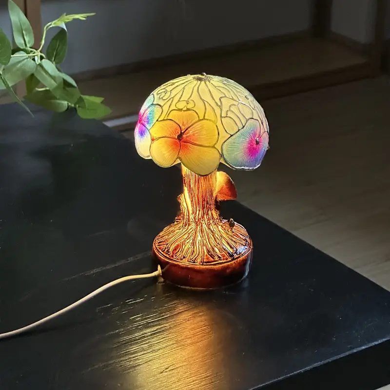 Boho Chic Mushroom Floral Lamp - Image 5